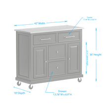 Kitchen Cart with Locking Casters - No Tool Assembly