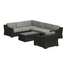 Portland 6-Piece Rattan Sectional and Arm Chair w/ Rectangular Coffee Table