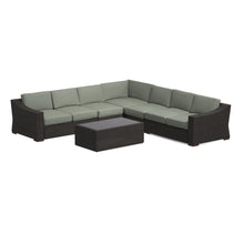 Portland 6-Piece Rattan Sectional w/ Rectangular Coffee Table