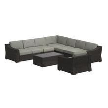 Portland 7-Piece Rattan Sectional and Arm Chair w/ Rectangular Coffee Table
