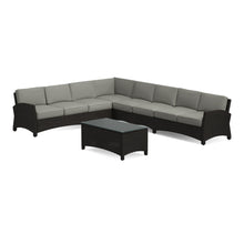 Alvory 7-Piece Rattan Sectional w/ Rectangular Coffee Table