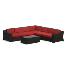 Portland 6-Piece Rattan Sectional w/ Rectangular Coffee Table