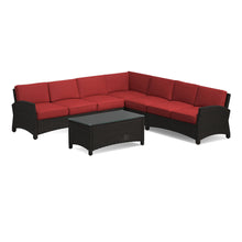 Alvory 6-Piece Rattan Sectional w/ Rectangular Coffee Table