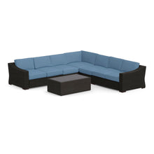 Portland 6-Piece Rattan Sectional w/ Rectangular Coffee Table