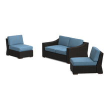 Portland 3-Piece Rattan Loveseat and Armless Chairs