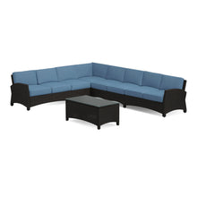 Alvory 7-Piece Rattan Sectional w/ Rectangular Coffee Table