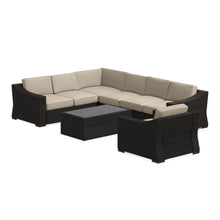 Portland 6-Piece Rattan Sectional and Arm Chair w/ Rectangular Coffee Table