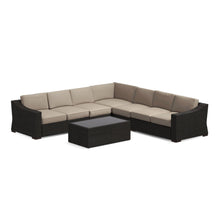 Portland 6-Piece Rattan Sectional w/ Rectangular Coffee Table