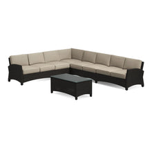 Alvory 7-Piece Rattan Sectional w/ Rectangular Coffee Table