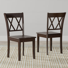 Double X-Back Solid Wood Dining Chair (Set of 2)