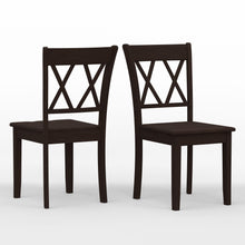 Double X-Back Solid Wood Dining Chair (Set of 2)