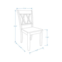 Double X-Back Solid Wood Dining Chair (Set of 2)