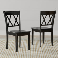 Double X-Back Solid Wood Dining Chair (Set of 2)