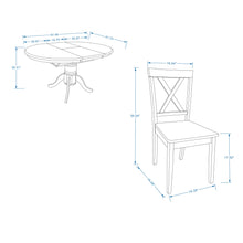 Oval Butterfly Leaf Solid Wood Table Dining Set with X-Back Chairs