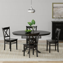 Oval Butterfly Leaf Solid Wood Table Dining Set with Cross Back Chairs