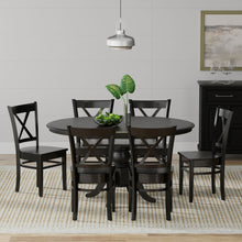 Oval Butterfly Leaf Solid Wood Table Dining Set with Cross Back Chairs