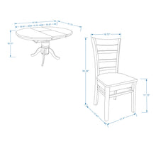 Oval Butterfly Leaf Solid Wood Table Dining Set with Slat Back Chairs