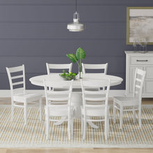 Oval Butterfly Leaf Solid Wood Table Dining Set with Slat Back Chairs