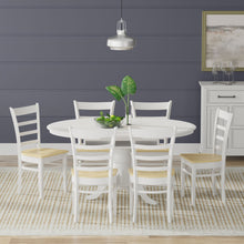 Oval Butterfly Leaf Solid Wood Table Dining Set with Slat Back Chairs