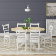 Oval Butterfly Leaf Solid Wood Table Dining Set with Slat Back Chairs