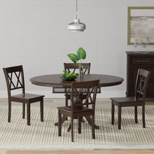 Oval Butterfly Leaf Solid Wood Table Dining Set with Double X-Back Chairs