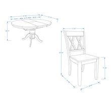 Oval Butterfly Leaf Solid Wood Table Dining Set with Double X-Back Chairs