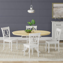 Oval Butterfly Leaf Solid Wood Table Dining Set with Double X-Back Chairs