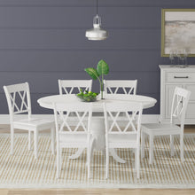 Oval Butterfly Leaf Solid Wood Table Dining Set with Double X-Back Chairs