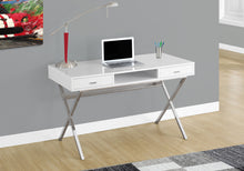 Laptop Table with Drawers and Open Shelf Computer, Writing Desk, Metal Sturdy Legs, 48