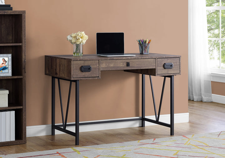 Laptop Table with Drawers-Industrial Style-Metal Legs Computer Desk Home & Office, 48