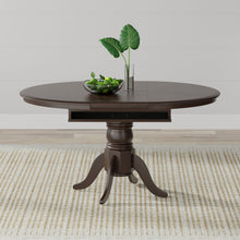 Single Pedestal Butterfly Leaf Solid Wood Dining Table w/ Self-Storing Leaf Solid Wood