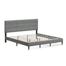 Kaya Upholstered Platform Bed Frame / Buttonless Tufting / Mattress Foundation / Wood Slat Support / No Box Spring Needed / Easy Assembly