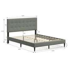 Kaya Upholstered Platform Bed Frame / Buttonless Tufting / Mattress Foundation / Wood Slat Support / No Box Spring Needed / Easy Assembly