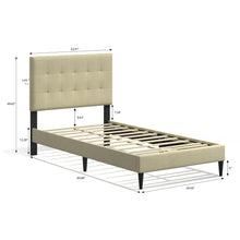 Kaya Upholstered Platform Bed Frame / Buttonless Tufting / Mattress Foundation / Wood Slat Support / No Box Spring Needed / Easy Assembly