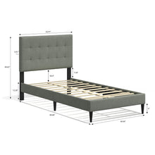 Kaya Upholstered Platform Bed Frame / Buttonless Tufting / Mattress Foundation / Wood Slat Support / No Box Spring Needed / Easy Assembly