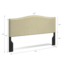 Kameli Nailhead-Trim Camelback Upholstered Headboard