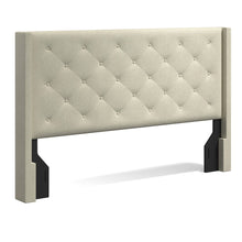 Huppe Button Tufted MCM Wingback Upholstered Headboard