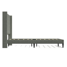 Huppe Upholstered Platform Bed Frame / Button Tufted MCM Wingback / Mattress Foundation / No Box Spring Needed / Easy Assembly