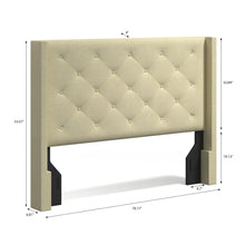 Huppe Button Tufted MCM Wingback Upholstered Headboard