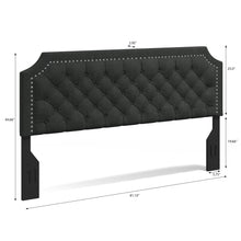 Curta Clipped-Edge Nailhead-Trim Button Tufted Upholstered Headboard