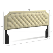 Curta Clipped-Edge Nailhead-Trim Button Tufted Upholstered Headboard