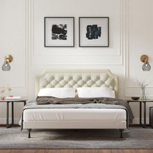 Curta Clipped-Edge Nailhead-Trim Button Tufted Upholstered Headboard