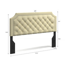 Curta Clipped-Edge Nailhead-Trim Button Tufted Upholstered Headboard