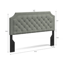 Curta Clipped-Edge Nailhead-Trim Button Tufted Upholstered Headboard