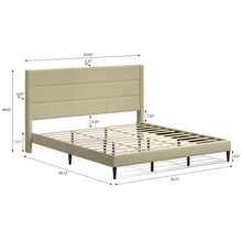 Pax Upholstered Platform Bed Frame / Sleak Wingback / Mattress Foundation / No Box Spring Needed / Easy Assembly